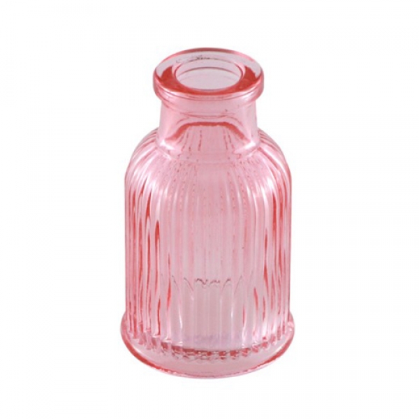 Mini Glas Flaschen Väschen in Lachsrosa, 74 mm.