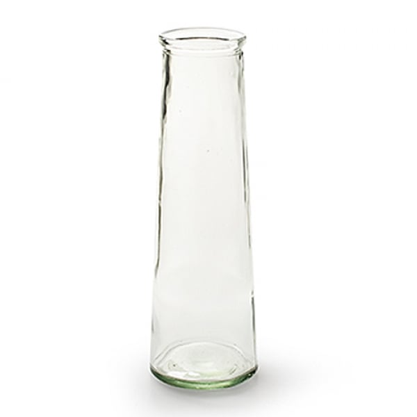 Glas Vase konisch, schmal, 25 cm.
