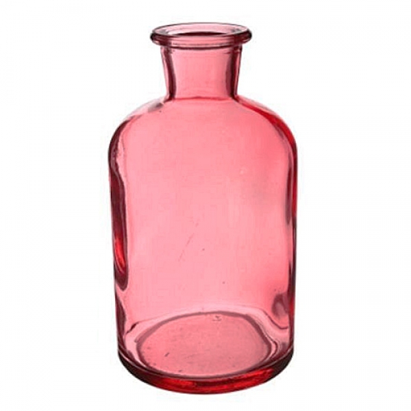 Glas Väschen, rund in Pink, 13 cm.