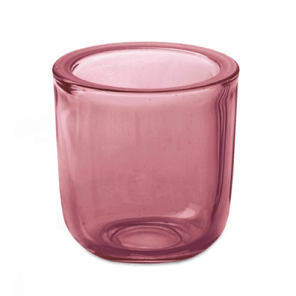 Teelichtglas glatt in Beere, 75 mm.