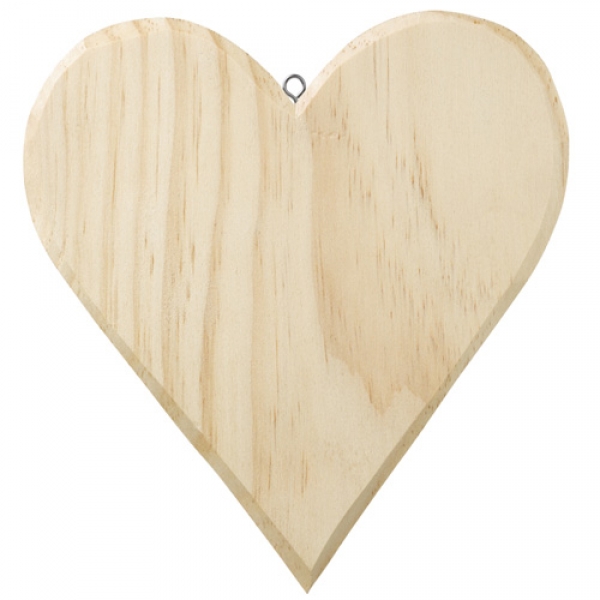 Holz Herz mit Öse, natur, 21 cm, für Serviettentechnik.