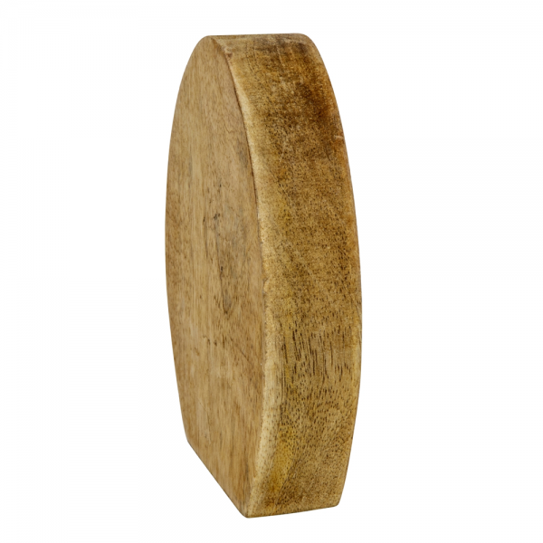 Rück- und Seitenansicht von dem Holz Osterei mit niedlichem Hasenbild, 14,5 cm.