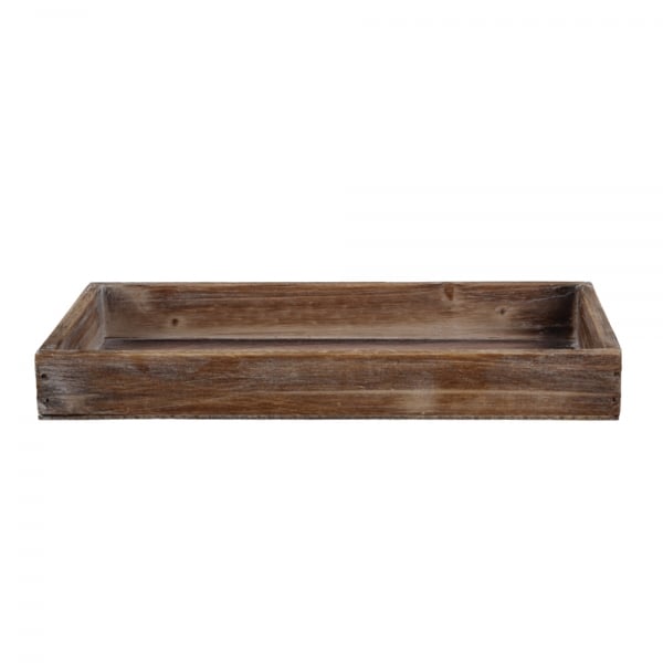 Holztablett, Gesteckunterlage, rechteckig in Braun, 25 cm.