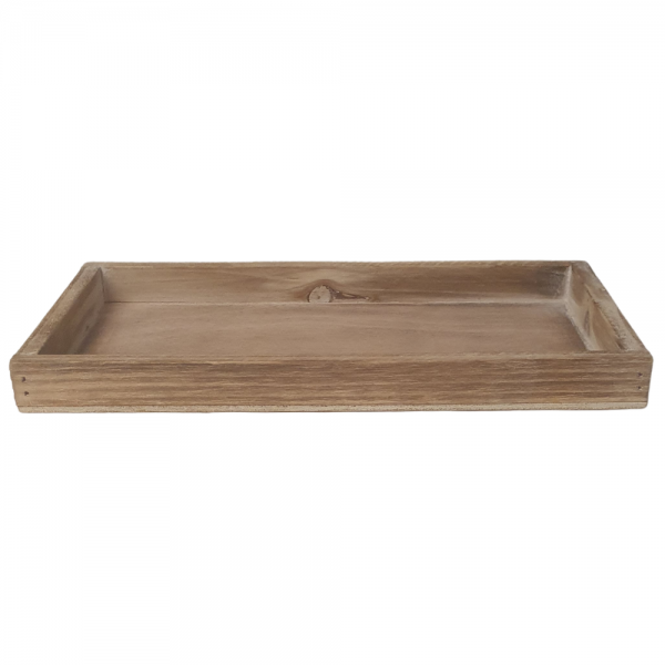 Holztablett, Gesteckunterlage, rechteckig in Braun, 25 cm.