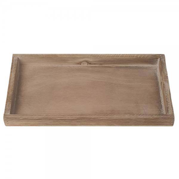 Holztablett, Gesteckunterlage, rechteckig in Braun, 25 cm.