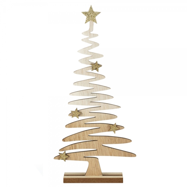 Holz Weihnachtsbaum Swirl, 30 cm.