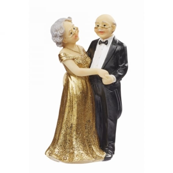 Dekofigur, Jubiläumspaar Goldene Hochzeit, klassisch, 11,5 cm