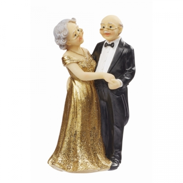 Dekofigur, Jubiläumspaar Goldene Hochzeit, klassisch, 11,5 cm