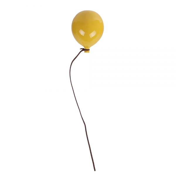Keramik Luftballon Vase zum Aufhängen in Gelb, 10 cm.