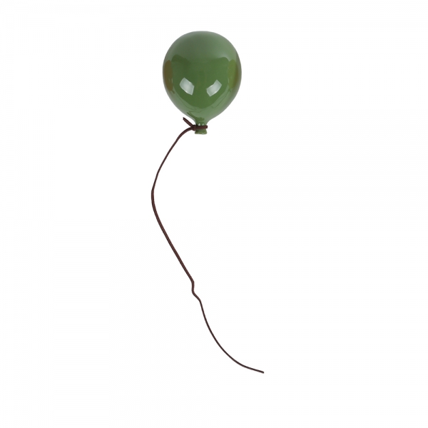 Keramik Luftballon Vase zum Aufhängen in Grün, 10 cm.