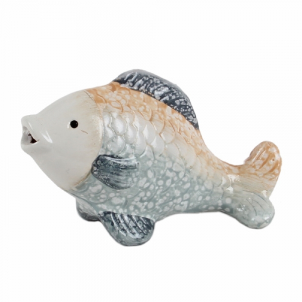 Keramik Fisch, glasiert, Nr. 1, 11 cm.