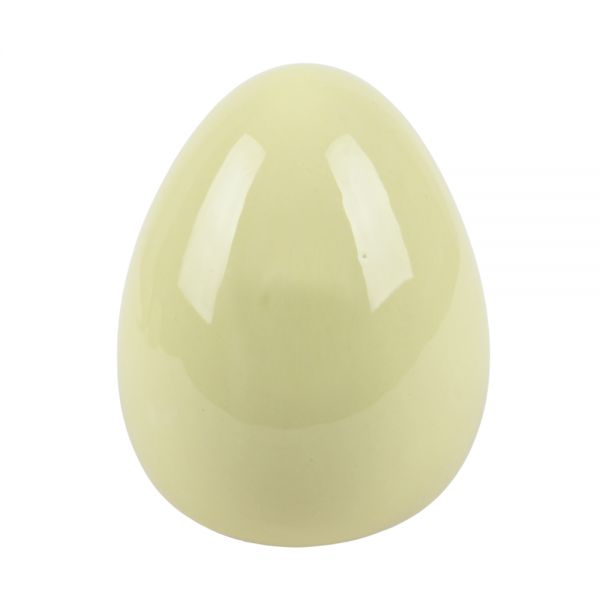 Keramik Osterei in Pastell-Gelb, Größe M, 10 cm.