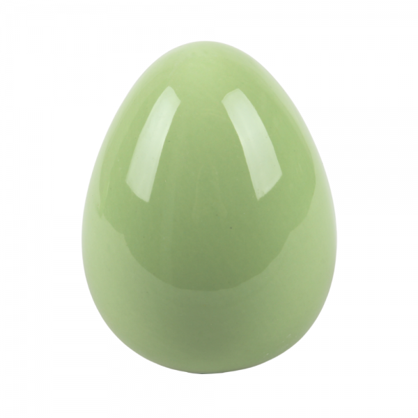 Keramik Osterei in Pastell-Blau, Größe M, 10 cm.