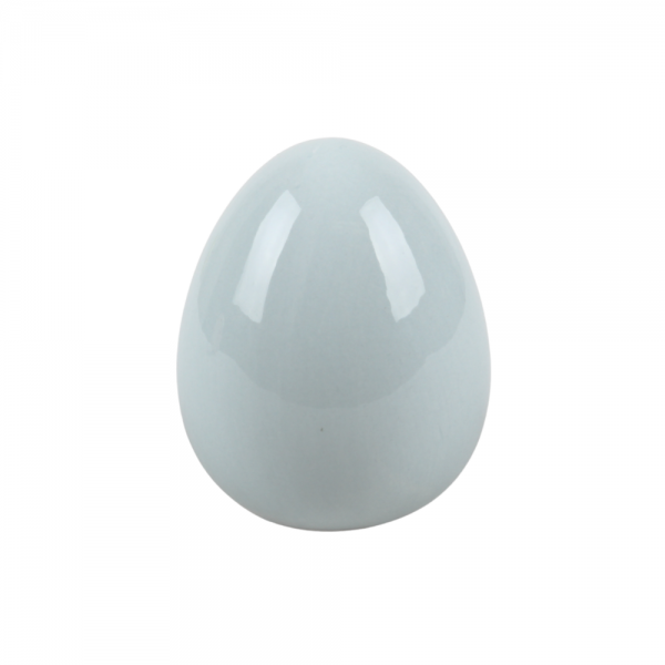 Keramik Osterei in Pastell-Blau, Größe S, 70 mm.