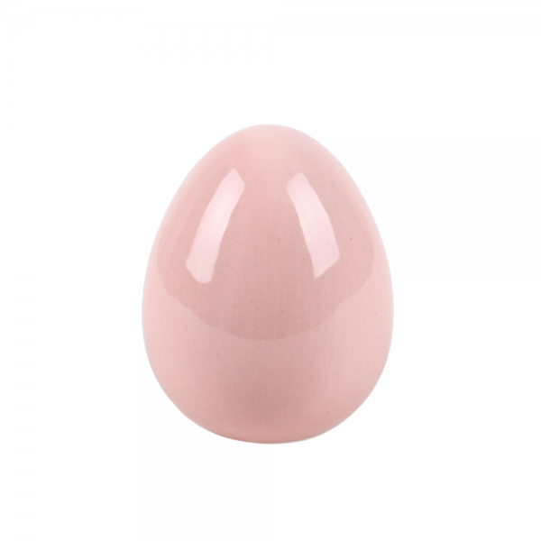 Keramik Osterei in Pastell-Rosa, Größe S, 70 mm.