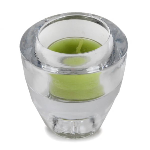 Duni Glas Kerzenhalter 2 in 1 für Spitzkerzen, Leuchterkerzen und Teelichter.
