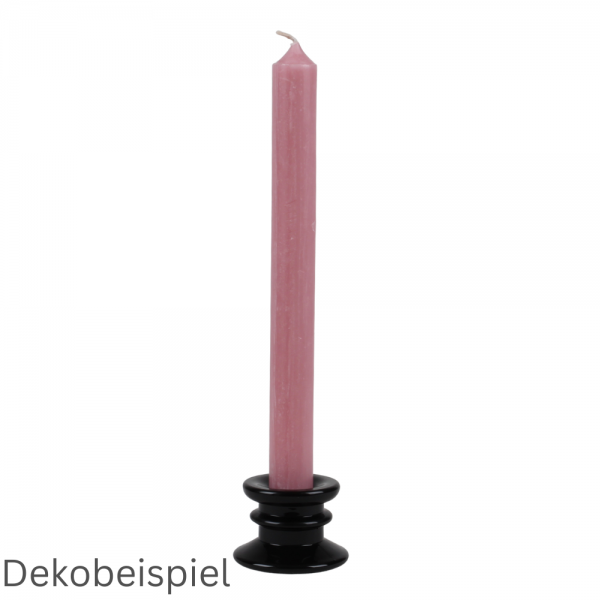 Tisch Kerzenständer für Stabkerzen in Schwarz, 58 x 40 mm mit Rustic Stabkerze in Altrosa.