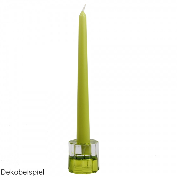 Glas Kerzenhalter Blume, 2 in 1 für Leuchterkerzen, Teelichter, in Hellgrün.