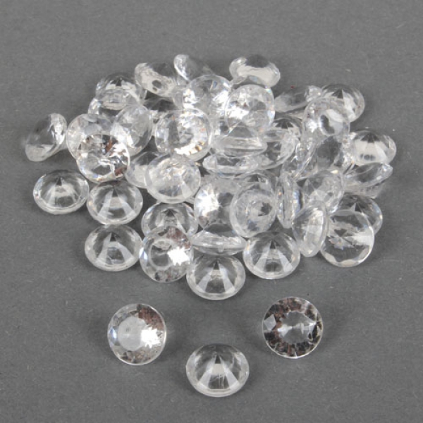 50 Kleine Deko Diamanten, klar, 12 mm.