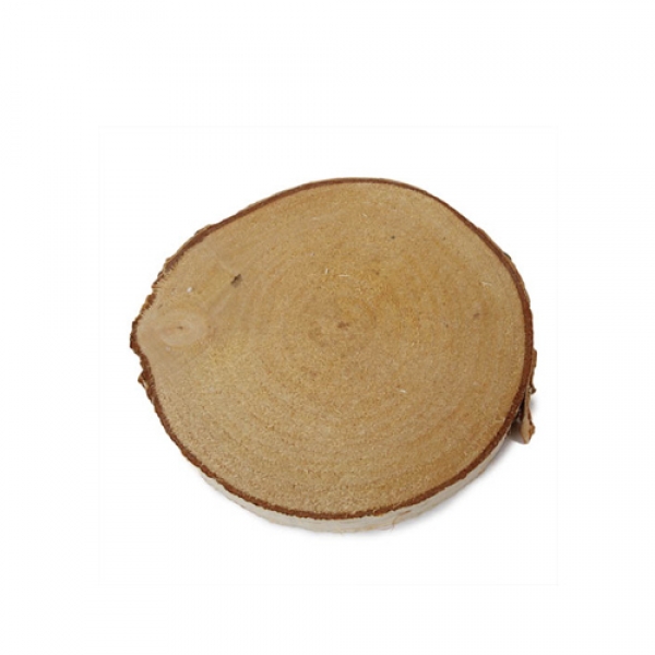 Holz Kerzenteller, Untersetzer, Kleine Birkenscheibe, 80 - 90 mm.