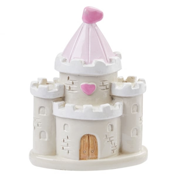 Kleines Deko Schloss, Prinzessin, Taufe, Babyparty, in Rosa, 55 mm.