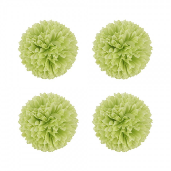 4er Set Kunstblume Dahlienkopf in Hellgrün, 85 mm.