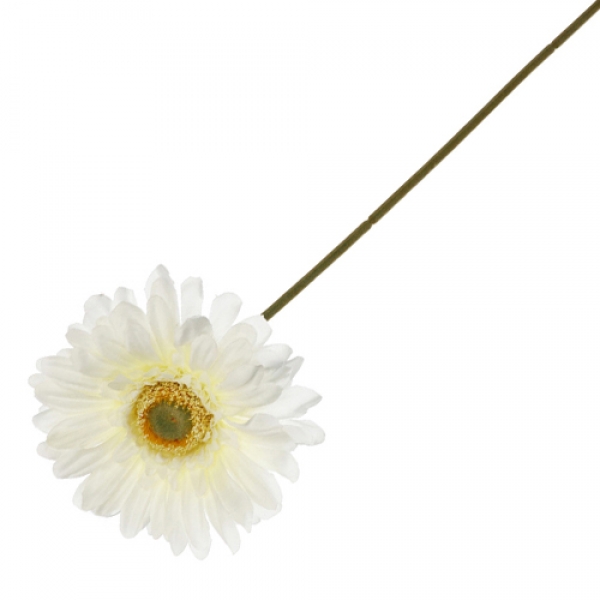 Kunstblume Gerbera in Creme, 55 cm.