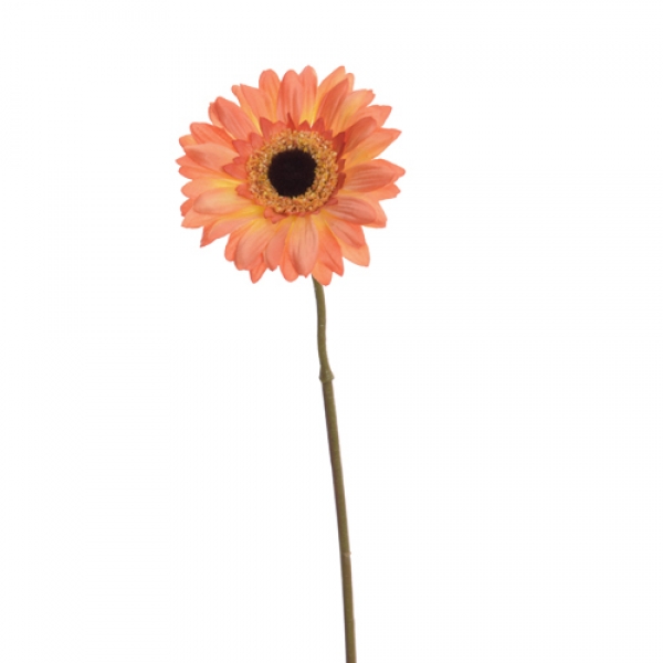 Kunstblume Gerbera in Orange-Apricot, 36 cm.