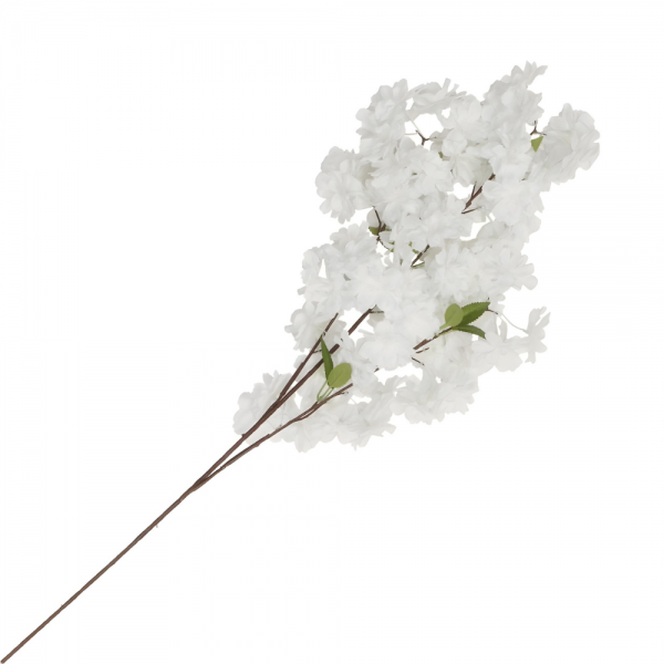 Große Kunstblume Kirschblütenzweig in Weiß, 100 cm.