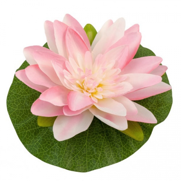 Kunstblume Seerose in Rosa, 22 cm.
