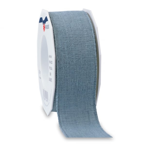 15 Meter Leinen Tischband in Jeansblau, 40 mm.