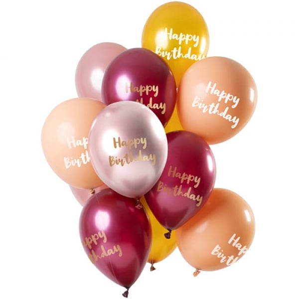 Design Luftballon Set Geburtstag -Happy Birthday-, Golden Sunset Mix.