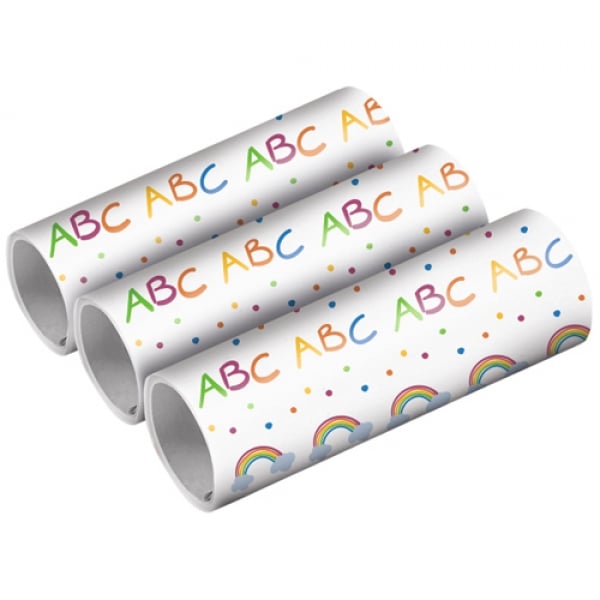 3 Luftschlangen Einschulung, ABC, Regenbogen, bunt