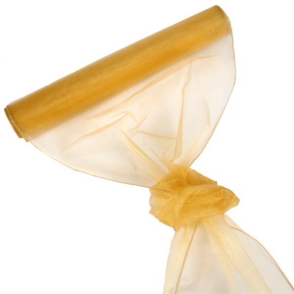 Organza Rolle 0,40 x 8,00 Meter in Gold.