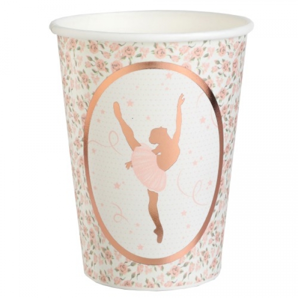 10er Pack Becher Ballerina in Rosé.