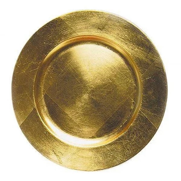 Platzteller in Antik-Gold, 33 cm.