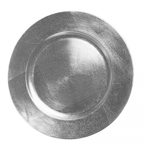 Platzteller in Antik-Silber, 33 cm.