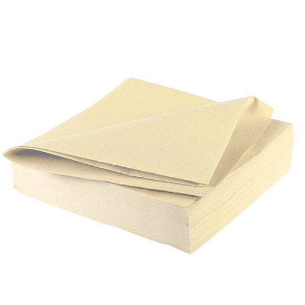 25er Pack Premiumservietten in Creme, 40 x 40 cm.