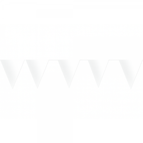 4,5 Meter Papp-Wimpelkette in Weiß.