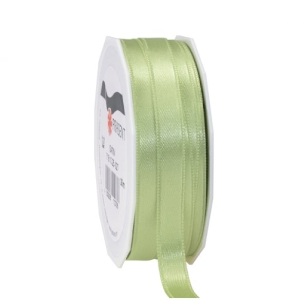 25 Meter Satin Band in Pastellgrün, 10 mm.