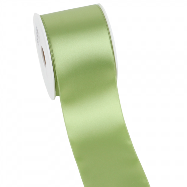 25 Meter Satin Tischband in Hellgrün, 70 mm.
