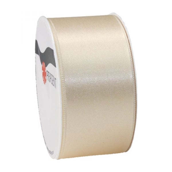 5 Meter Satin Band, schmal, in Creme, 40 mm.