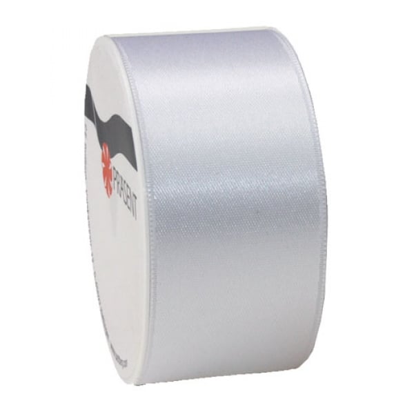 5 Meter Satin Band, schmal, in Weiß, 40 mm.