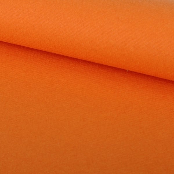Nahaufnahme von der Premium Faltserviette in Orange, 40 x 40 cm, stoffähnlich, durchgefärbt.