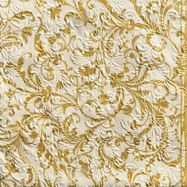 15er Pack Servietten Elegance Goldornamente, 33 x 33 cm.