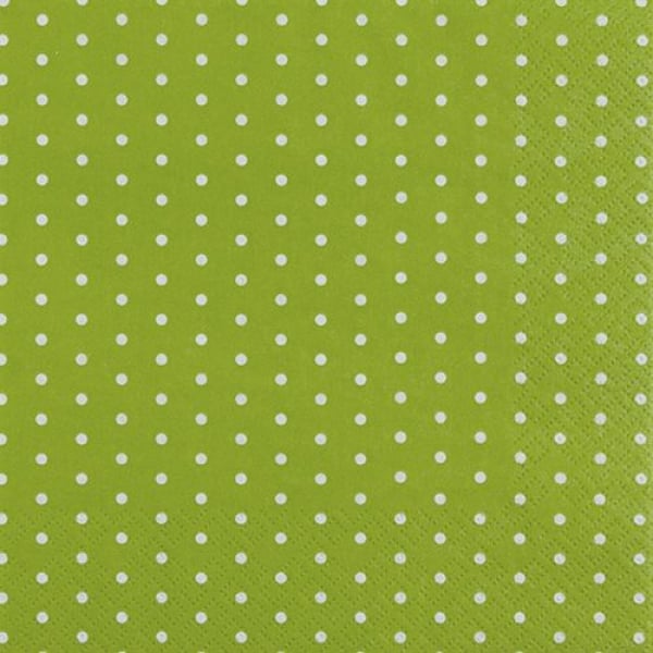 Servietten in Hellgrün mit weißen, kleinen Punkten, 33 x 33 cm.