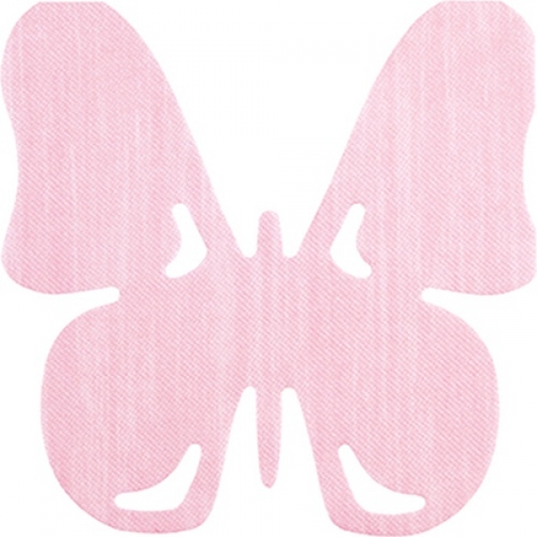12er Pack Airlaid Servietten für Besteck, Schmetterling in Rosa, 20 x 20 cm