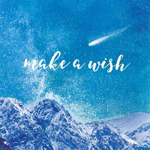 20er Pack Servietten Sternschnuppe -make a wish- in Blau, 33 x 33 cm.