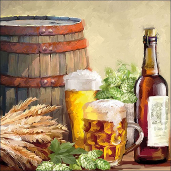 20er Pack Servietten Bier, Bierfest, 33 x 33 cm.