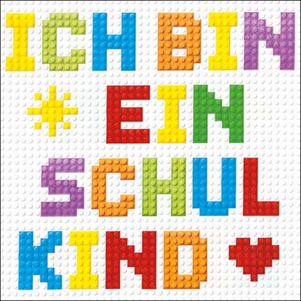 20er Pack Servietten Einschulung, Schulkind, 33 x 33 cm.